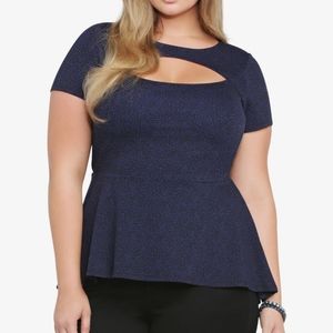 Torrid Peekaboo Peplum Blouse size 3